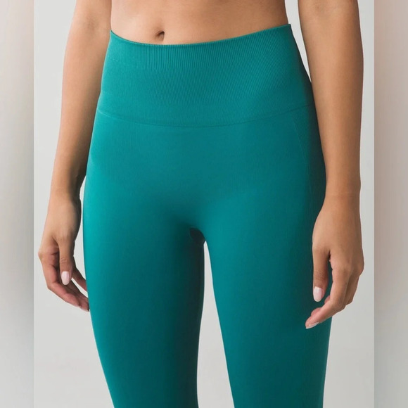 Lululemon Zone In Tight Forage  Teal - Picture 2 of 8